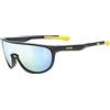 Uvex sportstyle 515, occhiali da sole Unisex adulto, black matt/mirror yellow, one size