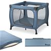 hauck Box da Viaggio Quadrato con Materassino, Sleep N Play SQ Dark Blue