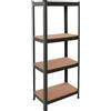 OcioDual Scaffali in Metallo Grigio Tiny, Scaffale con Ripiani MDF, Scaffale Modulare, 150x60x30cm, Scaffali Metallici Componibili, Scaffalatura Metallo, Scaffalatura Garage, 240kg