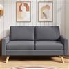 Blishom Divano moderno a 2 posti, Divanetto,Divano con braccioli con 2 cuscini per soggiorno,camera da letto,ufficio,facile da montare,146 x 71 x 86 cm,Grigio scuro