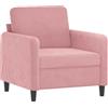 vidaXL Poltrona Rosa 60 cm Velluto