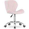 Home Collective Sedia girevole sedia da ufficio sedia da scrivania rivestita in velluto rosa | Regolabile in altezza con sedile ergonomico