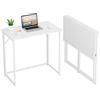 Dripex Scrivania Pieghevole, Scrivania per Casa e Ufficio, Tavolo da Studio Porta PC Stabile e Salvaspazio, 80 x 46 x 74 cm(Bianco)