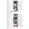HOMCOM Mobili da bagno, mobile contenitore con cassetto, armadio con ante, ripiano regolabile, mobile da bagno, cucina, soggiorno, 60 x 30 x 160 cm, bianco