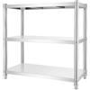 yikmid Scaffale in acciaio inox a 3 ripiani, larghezza 80 cm, per carichi pesanti, con ripiani regolabili, portata 30 kg per ripiano, per dispensa, bagno, dispensa, 80 x 40 x 80 cm, argento
