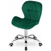 NMK HOME Sedia Velluto Scrivania - Sedia Imbottita Ufficio con Imbottitura Geometrica e Base Cromata