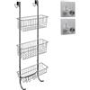 smartpeas Mensola per doccia a 3 livelli in acciaio inox - Portaoggetti adesivo per bagno - Portasapone adesivo - Anti-ruggine e facile da installare - Supporto per accessori senza forature