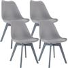 CLP Set 4 sedie da pranzo Linares imbottite con schienale e struttura in faggio sedie cucina con protezioni per il pavimento Materiale:Plastica;Colore:grigio/grigio