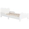 AIYAPLAY Letto a terra per bambini 70x140 cm con barriera di sicurezza, con rete a doghe e decorazioni a forma di nuvola, struttura per bambini e bambine dai 3 agli 8 anni - bianco