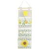 HOME ZEN HOUSEHOLD LINEN Organizer da Parete con 3 Tasche in Poliestere e Lino, Portaoggetti Decorativo con Asta in Legno e Corda per Casa e Ufficio (Dis 6)