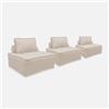 sweeek Divano modulare, 3 posti Crema - 90x90x40 cm