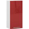 AKORD | Pensile da Cucina a Parete - Oliwia W40 | 2 Ripiani e 1 Anta Armadio da Cucina | Componibile Mobili da Cucine Armadi | Pannello laminato | 40 x 30 x 72 cm | Bianco | Rosso lucido