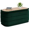 Bonlife Pouf con vano portaoggetti, poggiapiedi pieghevole con tavolo, poggiapiedi, poggiapiedi per soggiorno, camera da letto, corridoio, velluto verde oliva, 76x38x38 cm