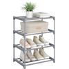 WOLTU Scarpiera, Porta Scarpe a 4 Livelli, Scaffale Stretto per Corridoio, Soggiorno, Corridoio, Struttura in Metallo, Ripiani Compatti e Rimovibili, 42 x 30 x 54 cm, Grigio