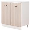 Shally Dogan Mobile Base per Cucina Componibile, Mobiletto con Struttura in Legno Robusta e Resistente, Colore Olmo, Maniglia con Finitura Cromata, Design Moderno (Doppia Anta)