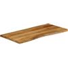 Genérico Piano Tavolo 100x60x2,5 cm Bordi Vivi in Legno Massello Mango,Marrone,11.28kg,370766