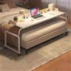 Generic Tavolo Di Mobilità Sopra Il Letto，Scrivania Regolabile In Altezza Sopra Il Letto 65-95 Cm Scrivania Per Laptop Con Rotelle Tavolo Per Letto, Divano O Ufficio(Color:Bianco)