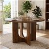 NNJN Tavolo da pranzo rotondo, 120 x 120 cm, adatto per 4-6 persone, design classico, stile scandinavo, minimalista (colore legno di noce (120 x 120 cm)