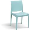 PAZZO DESIGN Sedia Alberto, Set Da 4 Sedie, Azzurro Pastello, Polipropilene, Cucina, Sala Da Pranzo, Per Ufficio, Impilabile - id_2028