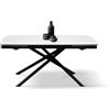 PAZZO DESIGN Tavolo Allungabile Geremia, Piano Ceramica Bianco Statuario, Gambe in Metallo Tubolari Nere, Cucina, Salotto, Ceramica, 140 x 90 x h75 cm - id_2209