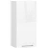 AKORD | Pensile da Cucina a Parete - Oliwia W40 | 2 Ripiani e 1 Anta Armadio da Cucina | Componibile Mobili da Cucine Armadi | Pannello laminato | 40 x 30 x 72 cm | Bianco | Bianco lucido
