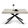 PAZZO DESIGN Tavolo Allungabile Carole, Gambe Incrociate Family Nere, Made in Italy, Color Olmo Perla, 160 x 90 x 74 - Id_2271