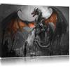 Pixxprint Drago protezione oltre la Castle Stampa su tela 100x70 cm artistica murale