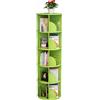ZCY HOME 3/4/5 piani girevole in legno massiccio Mobile libreria moderna luce di lusso casa libreria creativa pavimento mobile libreria soggiorno camera da letto ufficio libreria bianco/rosa/verde (Color