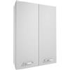 Deftrans Armadietto da bagno sospeso bianco lucido 71 x 50 cm - Armadio da bagno con 2 ante - Bagno pensile sottile - Armadietto da bagno sospeso con ripiani
