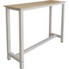 MB Muebles Bonitos, Tavolo Alto da bar Ani, Barra da cucina in Stile Minimalista con Gambe in Metallo, Melamina Opaca, Bianco e Sonoma, 140x100x40 cm