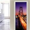 XWYDCF Carta da Parati 3D Camera da Letto Adesiva Adesivi per Porte 90 * 210Cm Golden Gate Bridge di Notte PVC Impermeabile Autoadesivo Buccia E Bastone Murales Porte Stickers Porta
