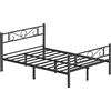 VASAGLE Telaio letto 140 x 190 con rete metallica, letto matrimoniale in metallo, montaggio semplice, per piccoli spazi, camera degli ospiti, camera da letto adolescente, nero inchiostro RMB063B01