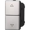 ETTROIT AG1204 Interruttore Doppio Interbloccato saliscendi tapparella 10A Colore Grigio Compatibile Bticino Axolute