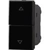 ETTROIT AN1204 Interruttore Doppio Interbloccato saliscendi tapparella 10A Colore NERO Compatibile Bticino Axolute