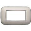 ETTROIT Placca compatibile Bticino Axolute 4 moduli plastica colore argento Orbis serie Moon Ettroit AN91406