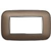 ETTROIT Placca compatibile Bticino Axolute 4 moduli plastica colore bronzo Orbis serie Moon Ettroit AN91410