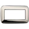 ETTROIT Placca compatibile Bticino Axolute 4 moduli plastica colore cromato lucido Orbis serie Moon Ettroit AN91413