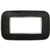 ETTROIT Placca compatibile Bticino Axolute 4 moduli plastica colore nero brillante Orbis serie Moon Ettroit AN91424
