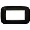 ETTROIT Placca compatibile Bticino Axolute 4 moduli plastica colore nero Orbis serie Moon Ettroit AN91402