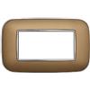 ETTROIT Placca compatibile Bticino Axolute 4 moduli plastica colore oro Orbis serie Moon Ettroit AN91411