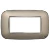 ETTROIT Placca compatibile Bticino Axolute 4 moduli plastica colore titanio Orbis serie Moon Ettroit AN91408