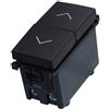 ETTROIT Pulsante Doppio Saliscendi 1P+1P 10A Colore Nero Compatibile Con Vimar Arke
