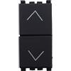 ETTROIT Pulsante Interbloccato Doppio Saliscendi 1P+1P 10A Colore Nero Compatibile Con Vimar Arke.