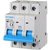 ETTROIT Interruttore magnetotermico automatico 3P 25A 220V 380V Salvavita 3 Moduli DIN Ettroit JXB1-63-3P-25A