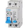 ETTROIT Interruttore magnetotermico Differenziale 1P+N 6A 4.5kA 30mA 220V 2 Moduli DIN Ettroit JXB1L-63-1P+N-6A