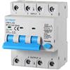 ETTROIT Interruttore magnetotermico Differenziale 3P+N 40A 4.5kA 30mA 380V 4 Moduli DIN Ettroit JXB1L-63-3P+N-40A