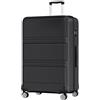 KONO Grande Valigia XL Rigida in ABS+PC, Trolley Leggero da 32 Pollici con 4 Ruote, Serratura TSA, 85 x 56 x 34 cm (32, Nero)
