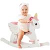 FUNLIO Unicorno Cavallo a Dondolo per Bambini da 0,5 a 3 Anni in Legno, Cavalluc