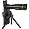 GANCEI Teleobiettivo 32X con treppiede e clip per telefono per smartphone, telescopio mobile in ABS, attacco per fotocamera per iPhone e Android, fotografia di fauna selvatica