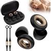 DisRun Tappi Orecchie Dormire Riduzione Rumore 45 dB con cordino magnetico, Riutilizzabili tappi morbidi lavabili con inserti XS/S/M/L 4 taglie, protezione udito per dormire, russamento e viaggi - Nero
